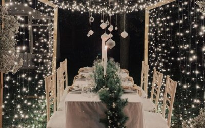 'Under the stars' dining set up