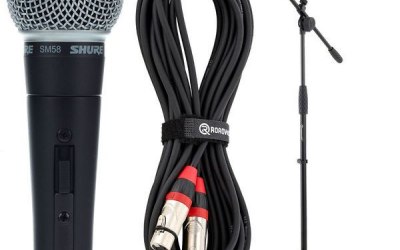 Shure SM58 Mics, Stands, XLR Cables