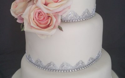 Rose wedding cake