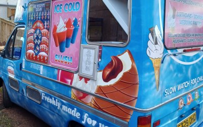 Traditional compact ice cream van