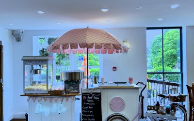 Our ice cream popcorn and candy floss set up