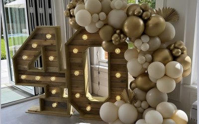 Rustic Numbers & Balloon Garland