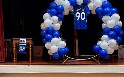 Chelsea Theme Funeral Balloon Hoop