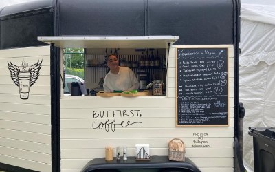 A street fair event and their chosen menu, vegan and vegetarian food!