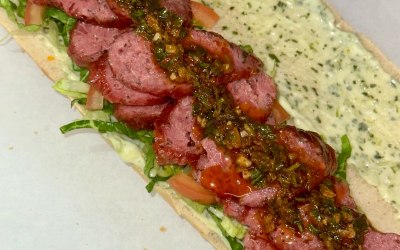 Brazilian sausage baguette 