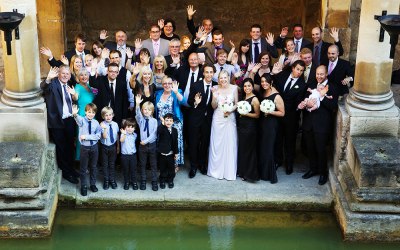 Fun Group Shot at Roman Baths