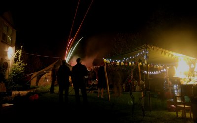 The Igloo tent and pop up bar tent for a 50th party.