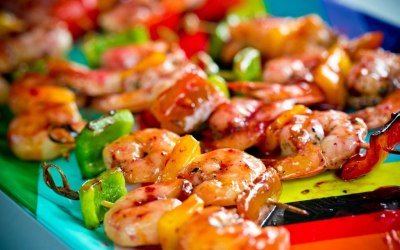 Jamaican Delights Skewered Prawns