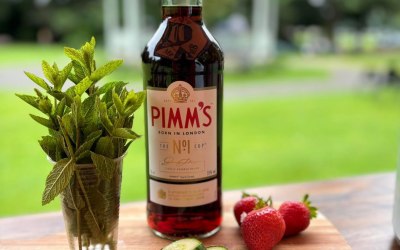 Pimms in the park for the Brass band concert.