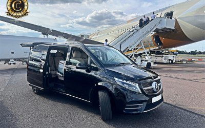 Business-class V-class transportation at Stansted Airport