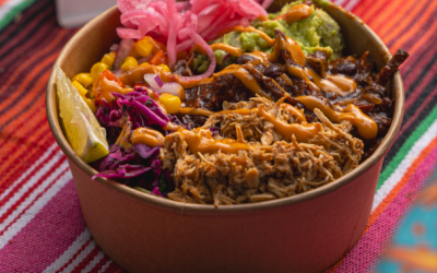 Chicken Tinga and Beef Brisket Burrito Rice Bowl