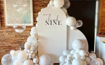 All white neutral baby shower