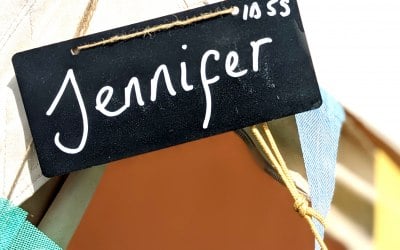 Every tent get a personalised chalk board