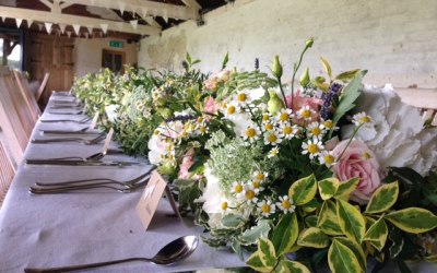 Barn Style Wedding Centrepiece