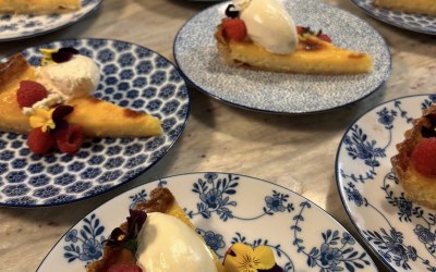 lemon tart with creme fraiche 