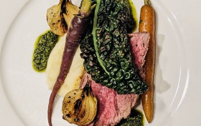 Rump of Lamb, heritage carrots, cavolo nero, salsa verde