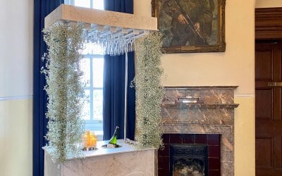 Champagne Cart with Gypsophila - Wedding 