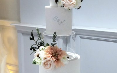 Classic white wedding cake