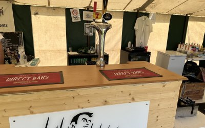 Outdoor Event with draft cider and lager 