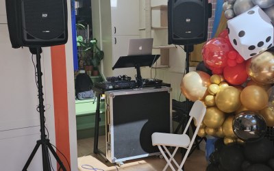 Small DJ setup for Dani's party