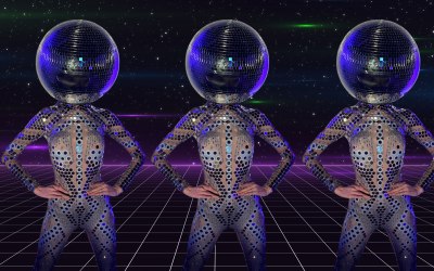 disco ball head dancers