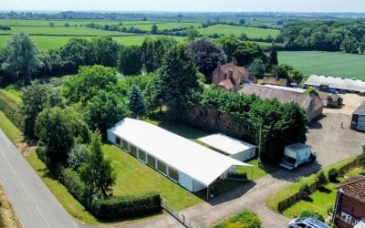 Corporate Marquee with entrance canopy