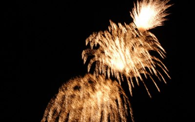 Firework shells bursting