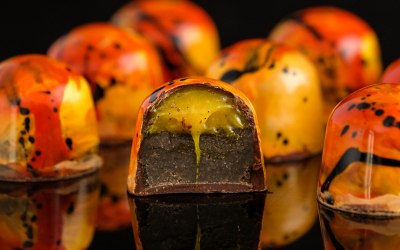 Pineapple Black Sesame Bonbon