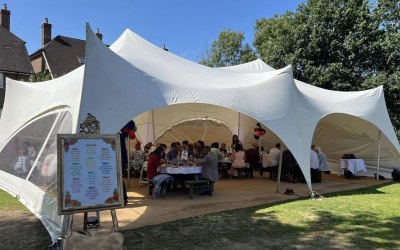 wedding set up with one of our Capri marquees