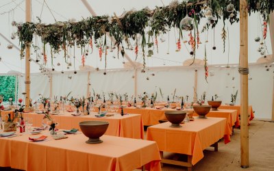 Inside Our 3 Pole Sailcloth Marquee - Wedding