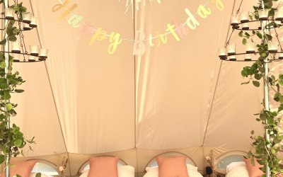 Glamping tent party