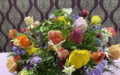 Hilary's Flowers on her coffin