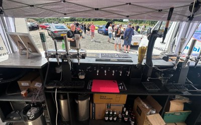 View from the bar at a car show