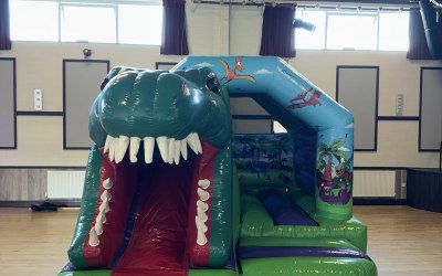 Dino with front slide Combo bouncy castle