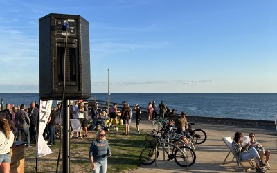 Small PA system for Hangtime Nights. Exmouth Beach