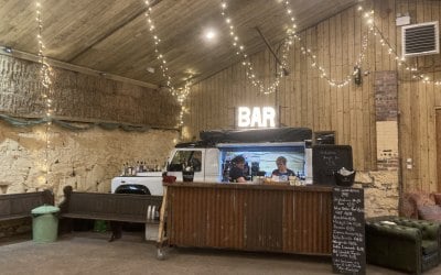 Landrover Alcohol Bar at Comrie Croft Wedding