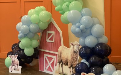 Sheep themed backdrop 