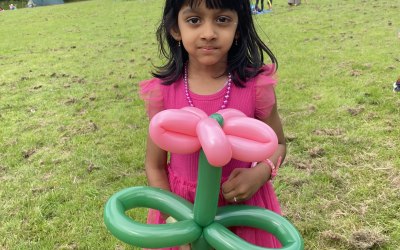 Balloon flowers for a summer event 