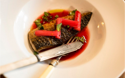 Local mackerel and rhubarb