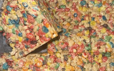 Fruity Pebble Krispie Bars