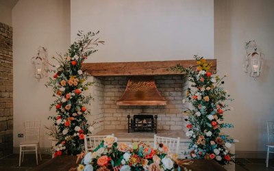 Deconstructed arch for wedding ceremony 