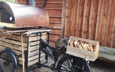 Wood Fired Pizza Oven Tricycle, Barn Wedding