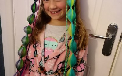 Handmade Tie in hair braids 