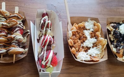 Bubble Waffles and Fruit sticks