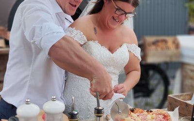 Wedding Day Pizza, Wedding in Wales