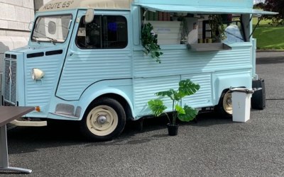 The truck set up recently for guests leaving a wedding ceremony.