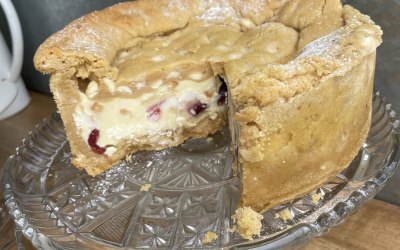 Cherry Bakewell Cookie Pie