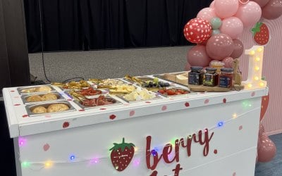 Our latest addition. A Charcuterie Cart for a Berry First Birthday.