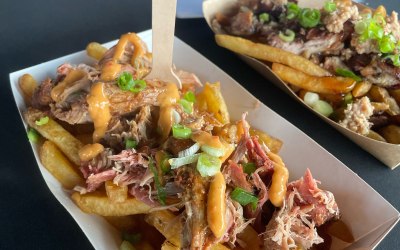 Pulled pork loaded fries