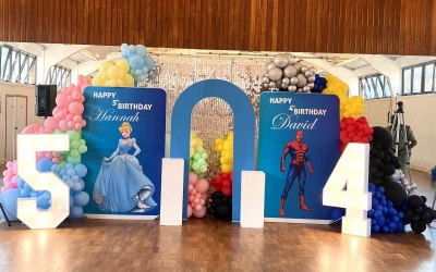 Double birthday Spiderman and Cinderella 